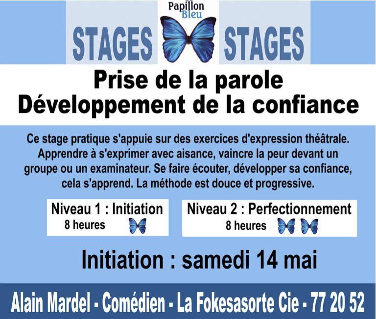 Stage Papillon bleu