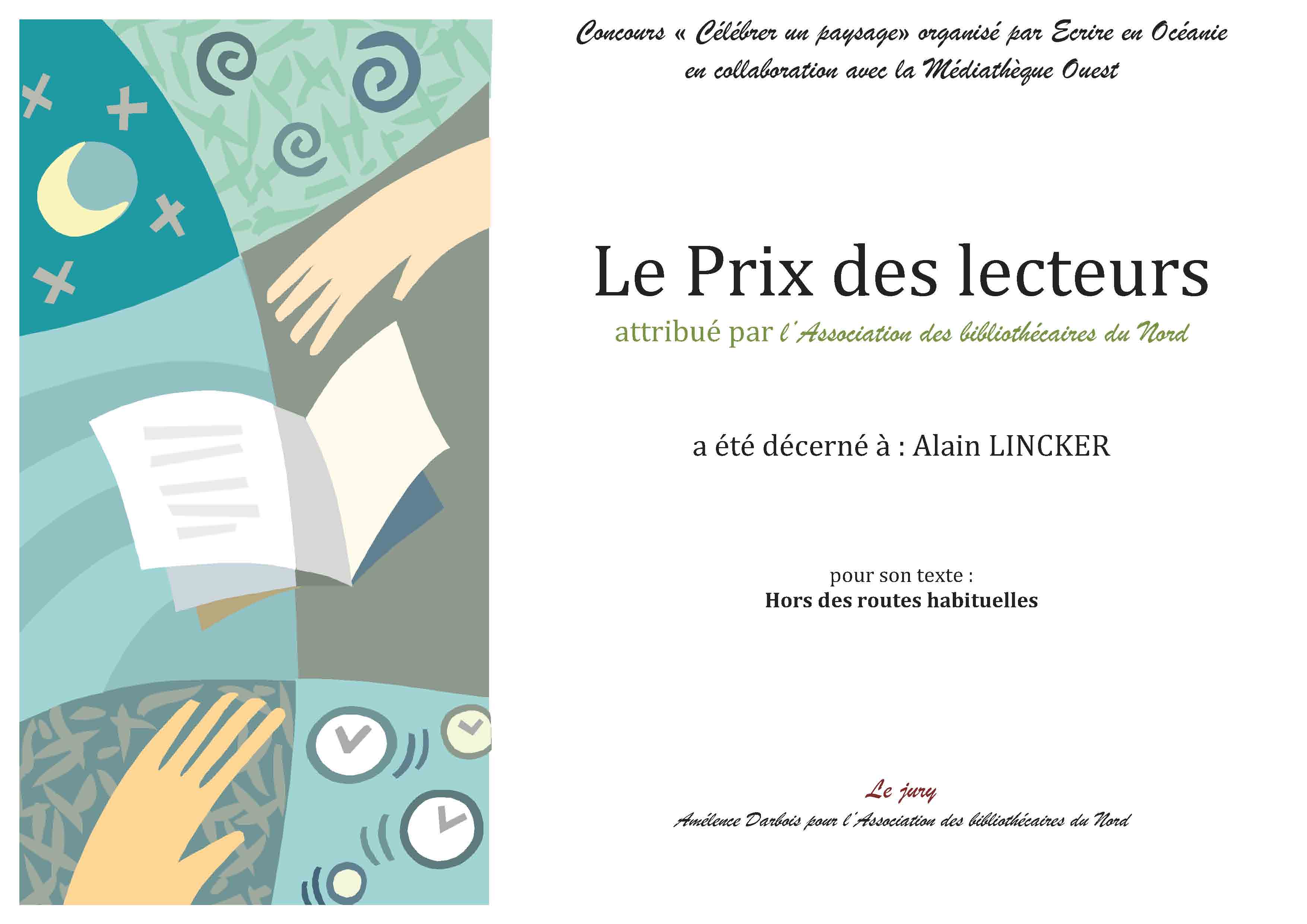 Prix des Bibliothécaires du Nord 2013 attribué à Alain Lincker